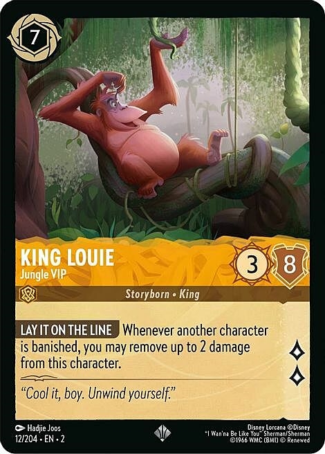 King Louie - Jungle VIP (Super Rare) - Rise of the Floodborn 12/204 - Disney Locarcana